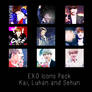 EXO Icons Pack. Kai, Luhan and Sehun