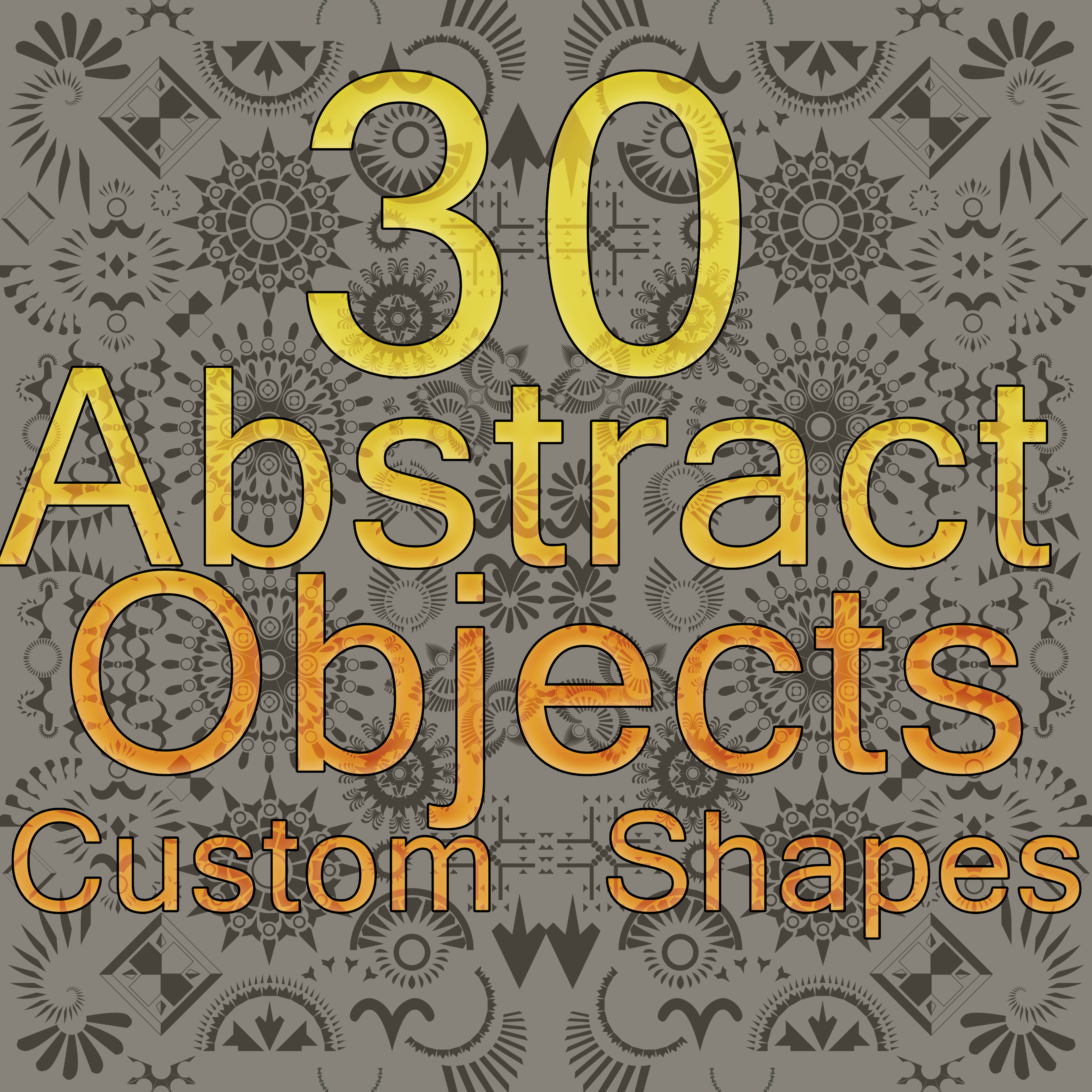 30 Abstract Objects Custom Shapes Pack