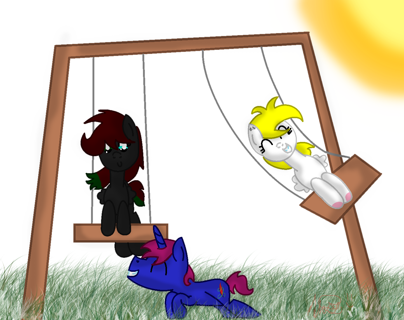 Playing at the swing(request) by ChichiTrain on DeviantArt