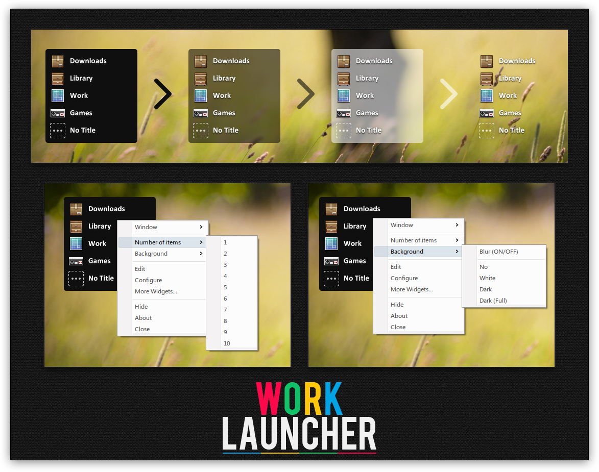 XWidget: Work Launcher