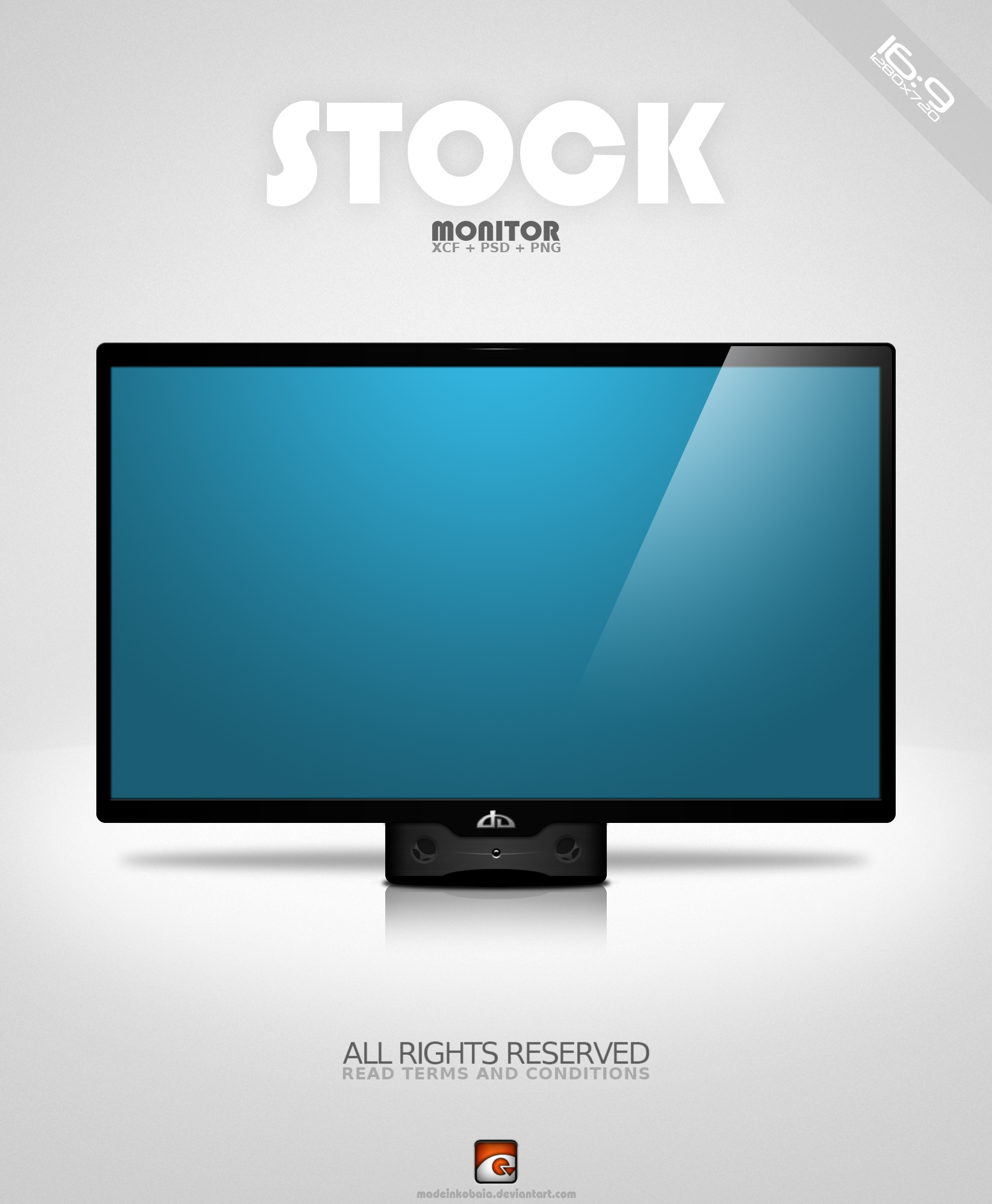 Free Stock Monitor : XCF  + PSD + PNG