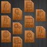 Wood icons for file types