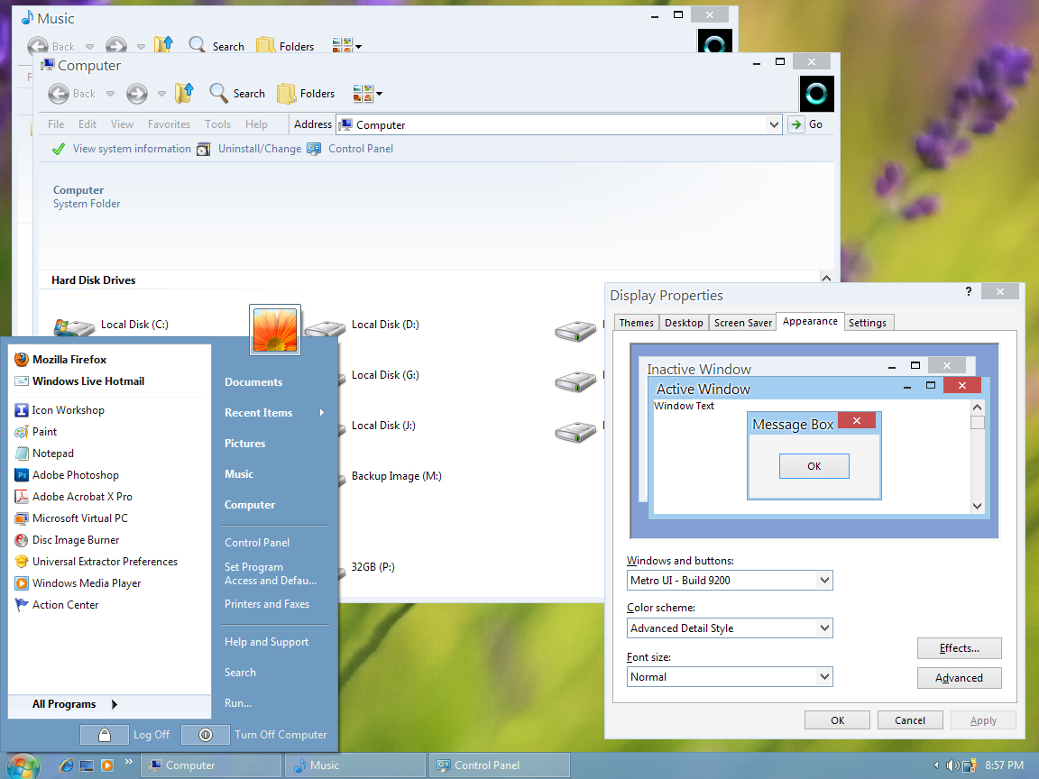 Metro UI Visual Style from Windows 8 RTM for XP