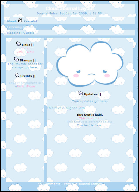 Cloud CSS Journal Layout by Kezzi-Rose on DeviantArt