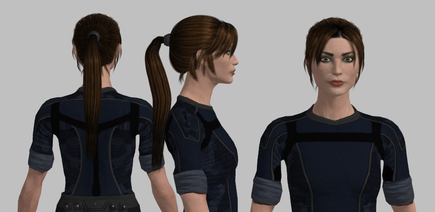 Default Femshep ME1 Fatigues LARA PONYTAIL