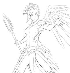 Overwatch - Mercy - Lineart