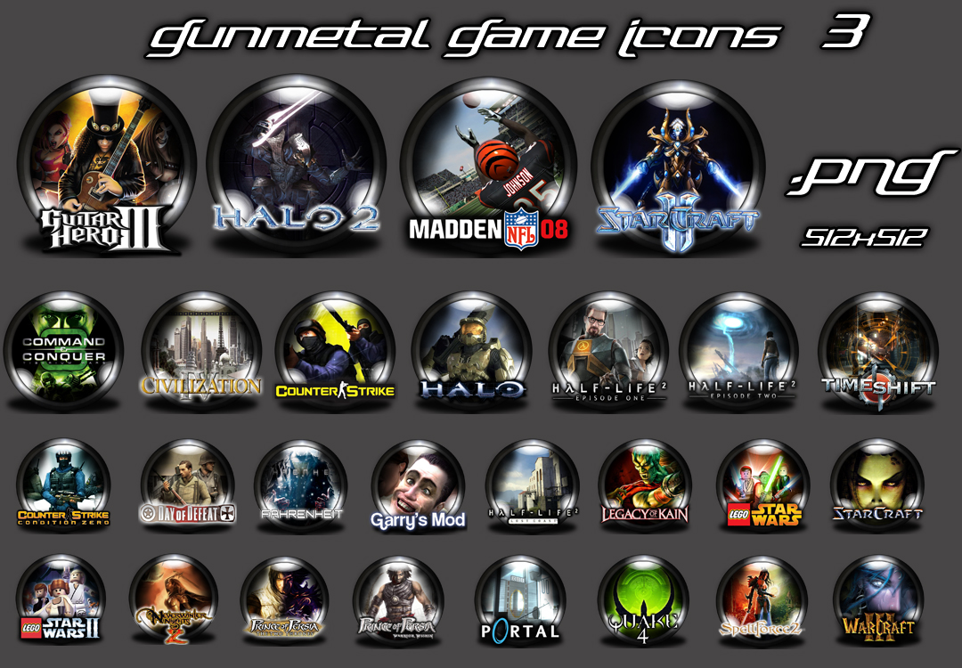 Gunmetal Game Icons 3