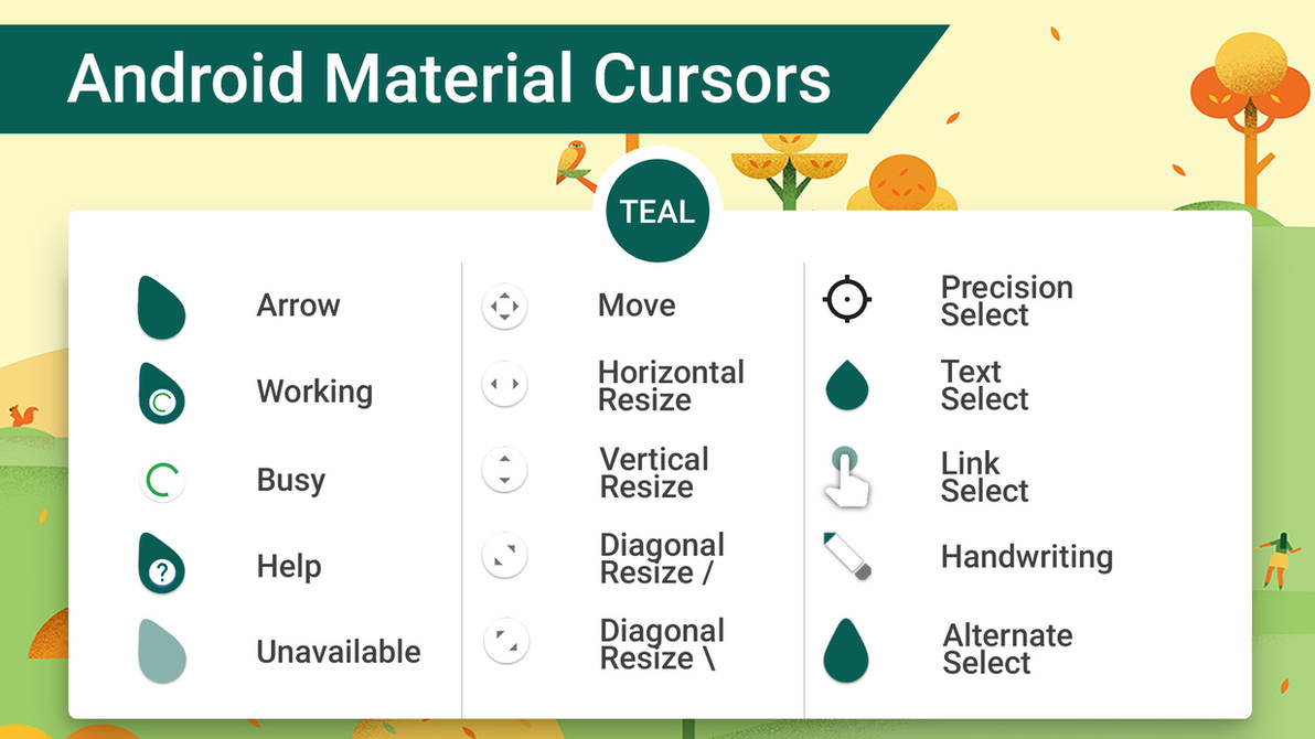 Android Material Cursors Teal By Mj Lim On Deviantart