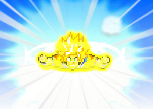 Sprite Test: Goku Transforms SSJ2 InAir