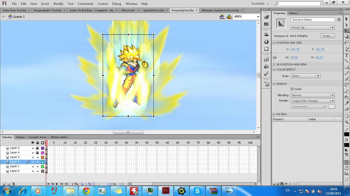 Super Saiyan Goku Power Up Scene Customised By Xkinimator On