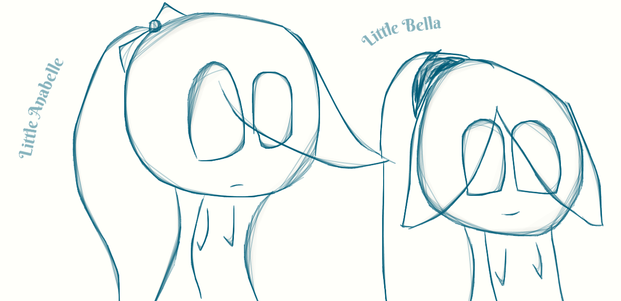 Little Anabelle and Bella (No Color) by skinnybones25 on DeviantArt