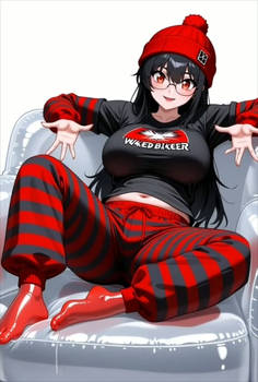Miss Knutschi explains her special chair 