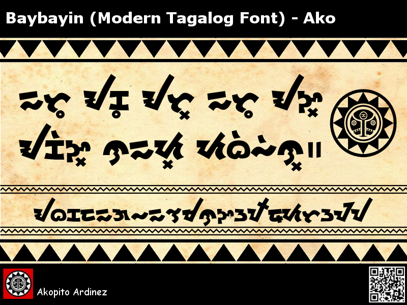 Baybayin Modern Tagalog Font - Ako