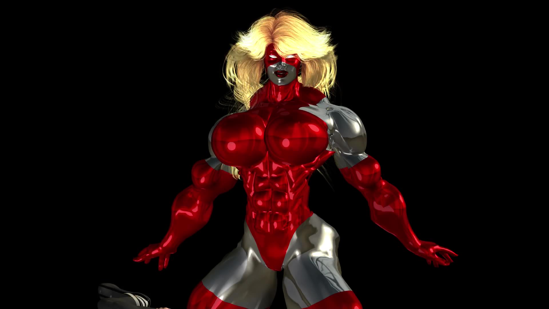 Super muscular blonde bicep babe boobies tits titties jugs - Playground