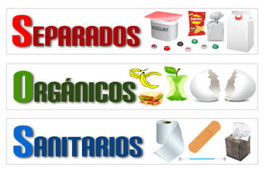 Etiquetas para bote de basura PSD