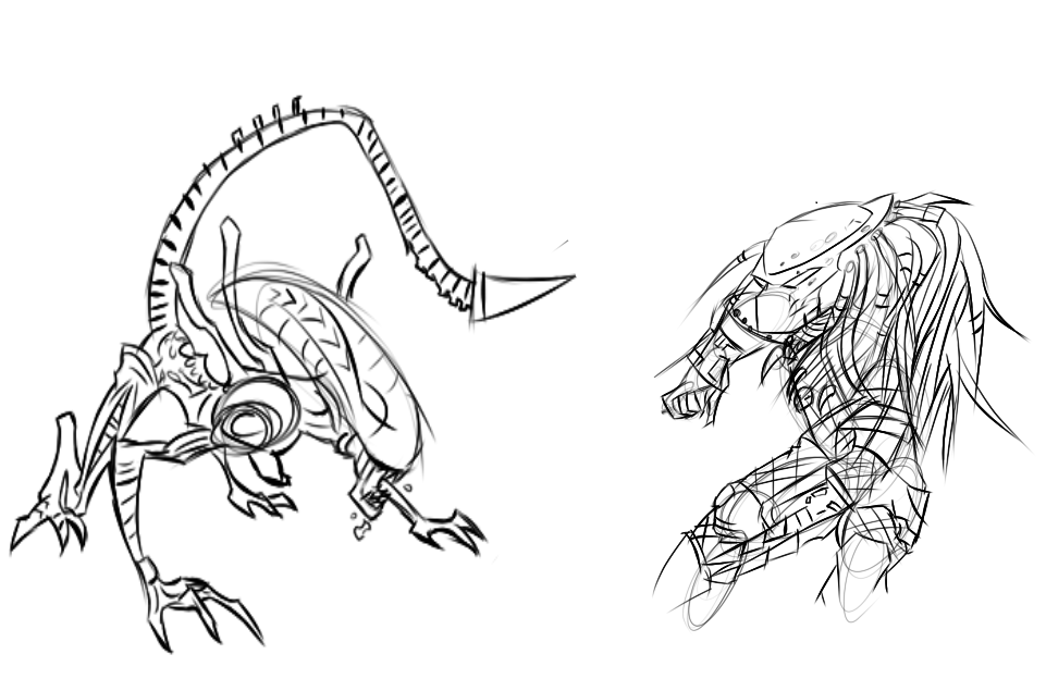 Discover more than 69 alien vs predator sketch latest - seven.edu.vn