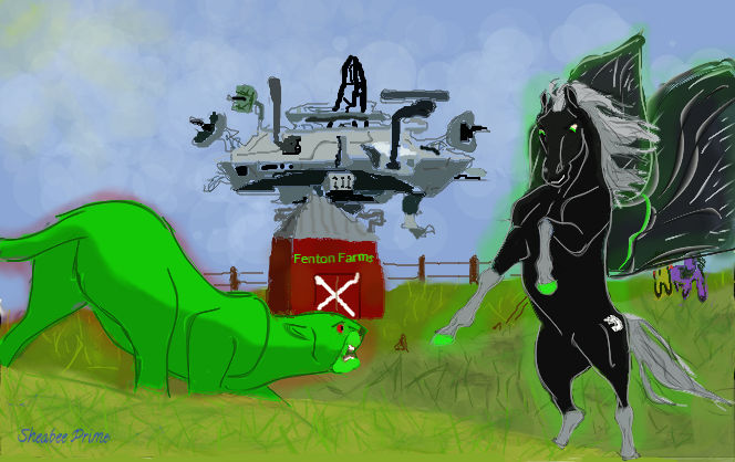Horse Danny Fighting Ghosts by SheabeePrime on DeviantArt