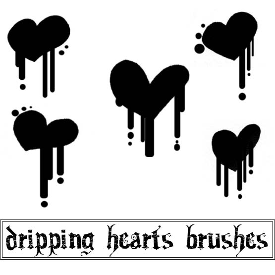 Dripping Hearts Brushes
