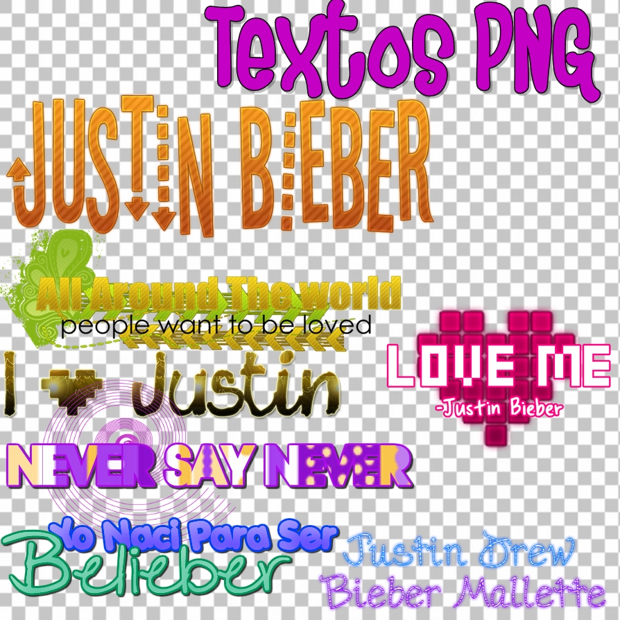 Textos PNG de Justin Bieber