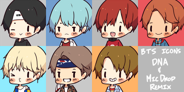 Bts Dna And Mic Drop Remix Icons Free To Use By Kururu245 On