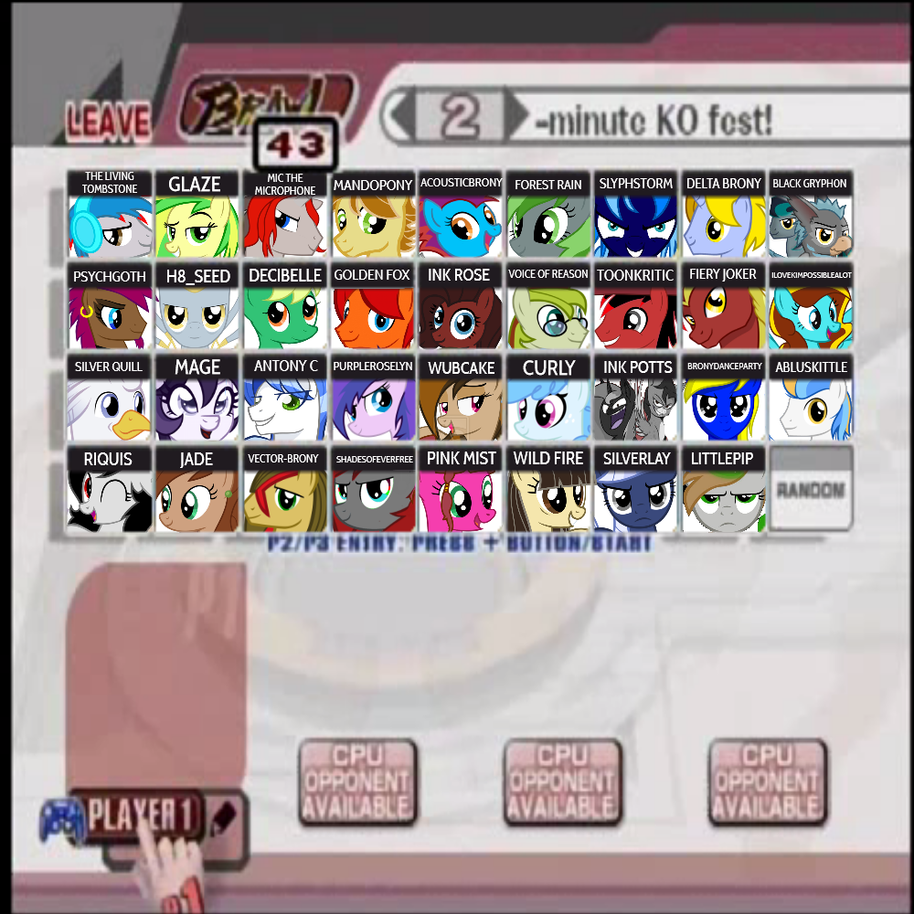 Super Smash Bronies - Character Selection