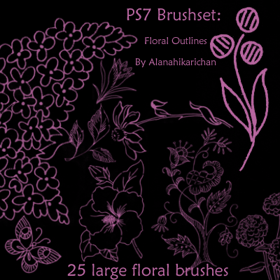 PS7Brushset-Floral Outlines