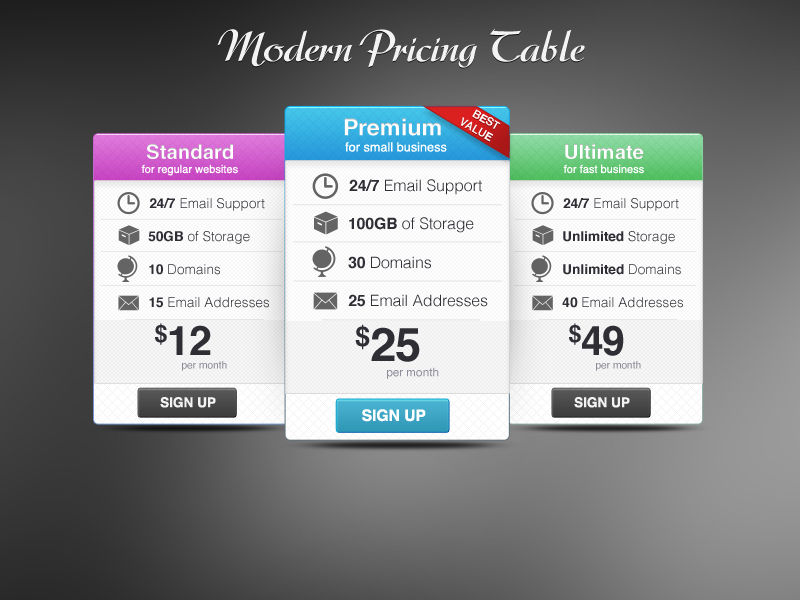 Free Pricingtables UI .PSD by YesIMaDesigner on DeviantArt