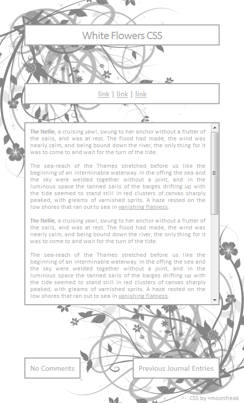 White Flowers CSS Easy Install by moonfreak on DeviantArt
