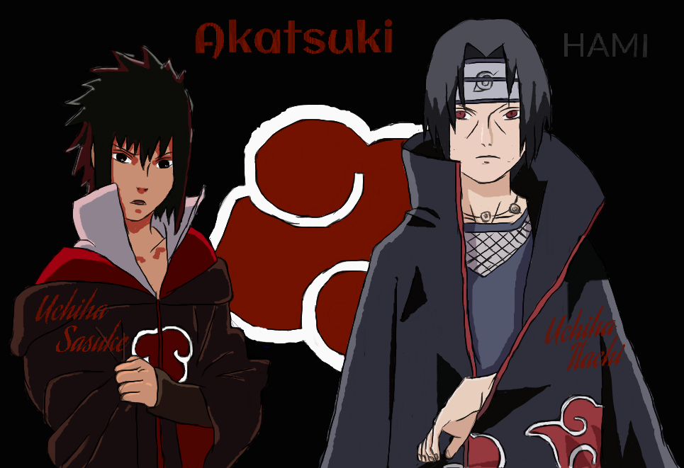 Naruto Akatsuki Uchiha Sasuke And Uchiha Itachi By Hyogetsu