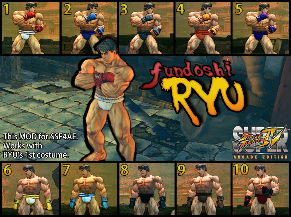 SSF4AE RYU fundoshi MOD by dsFOREST on DeviantArt