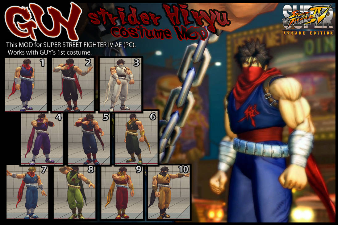 SSF4AE GUY - strider Hiryu costume MOD