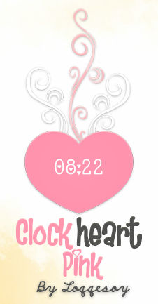 Clock Heart Pink For Rainmeter