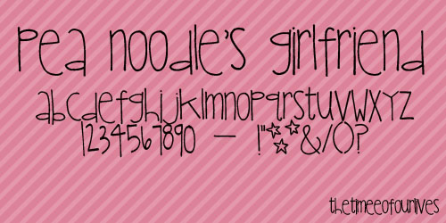 Pea Noodles Girlfriends font.