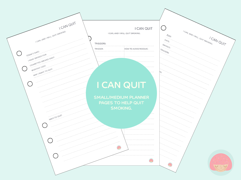 Free Planner Printable: I can quit (smoking)