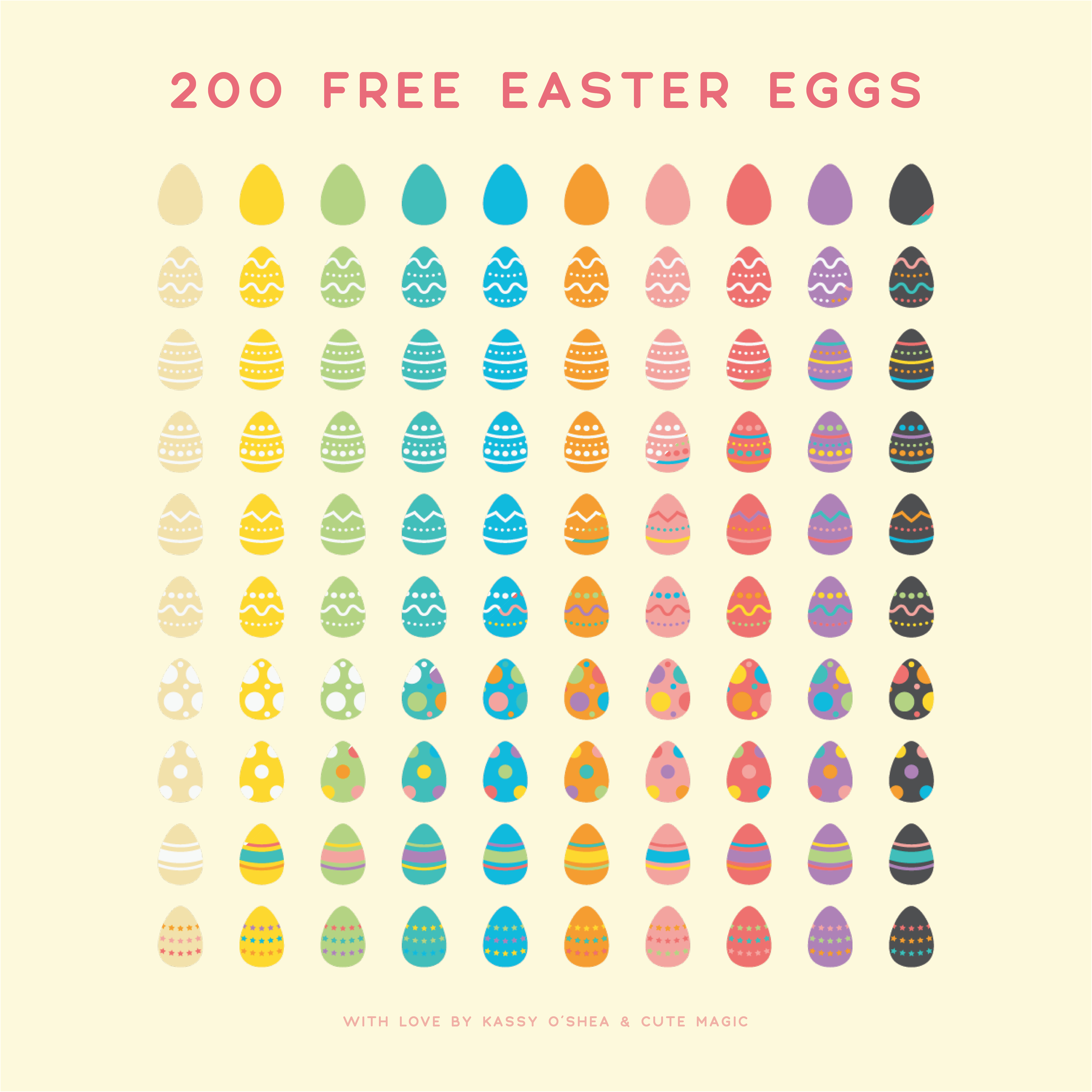 200 Free Digital Vector Easter Eggs by apparate