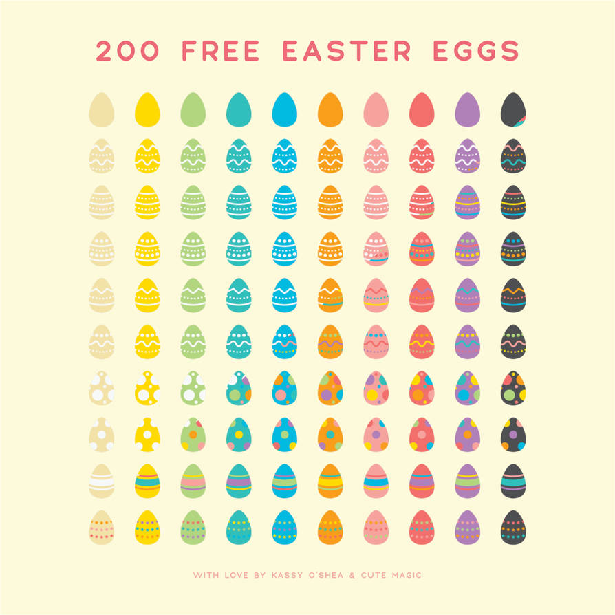 200 Free Digital Vector Easter Eggs by apparate