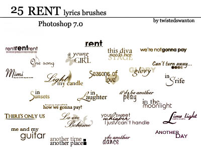 RENT lyrics - text brushes