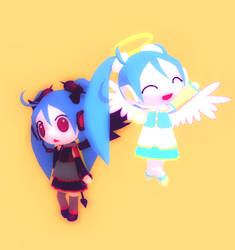 Angel + Devil Chibi Miku DL