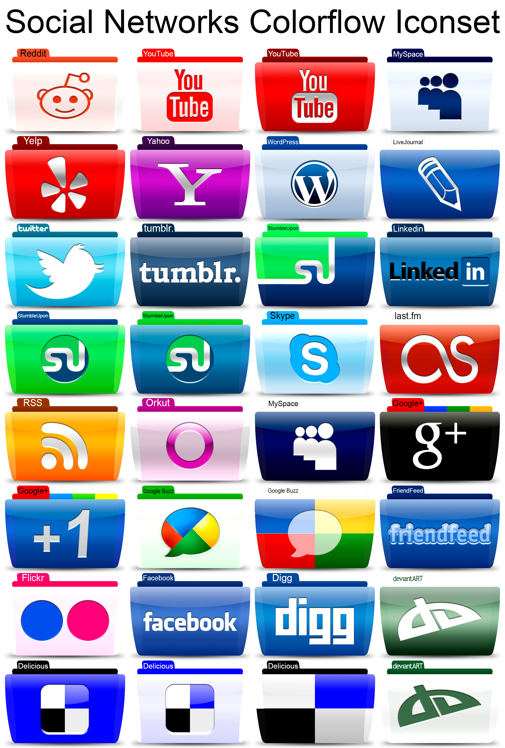 Social Networks Colorflow Iconset