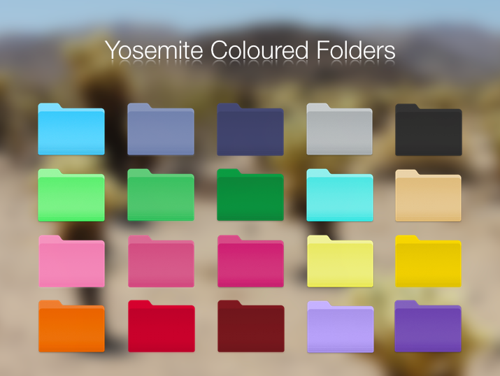 Yosemite Coloured Folders