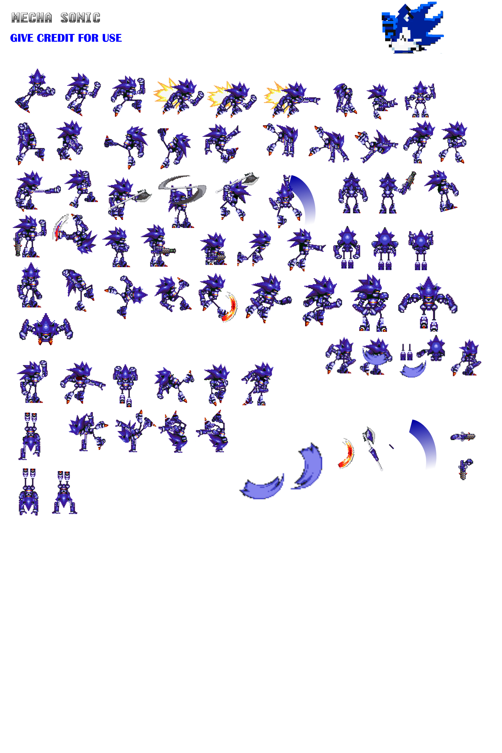 WIP) Mecha Sonic Sprites, But With Gray by BluerSonic on DeviantArt