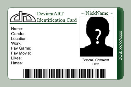 deviantART ID Card Template