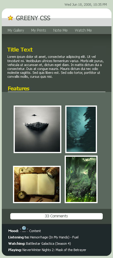 Greeny CSS by duhcoolies