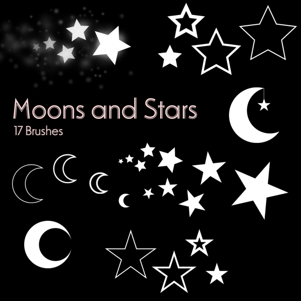 Moons and Stars - 17 Brushes