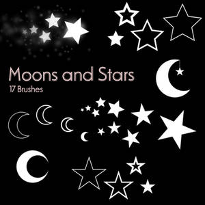 Moons and Stars - 17 Brushes