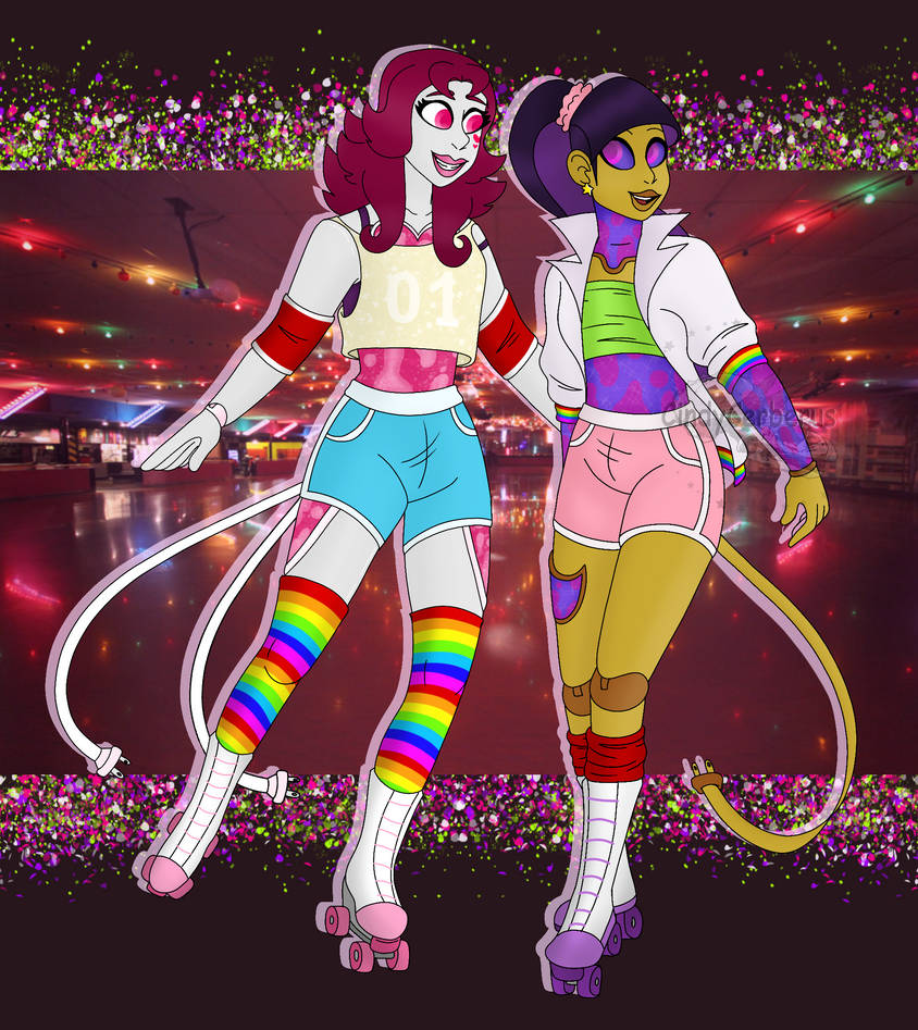 Roller Rink Girls by CindyCerberus on DeviantArt