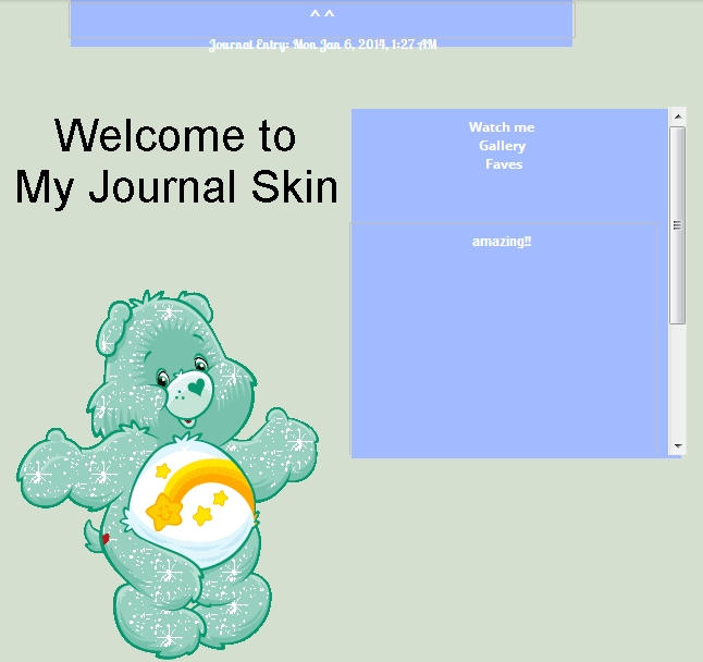light blue care bear Free Journal Skin Animated by MimiDestino on