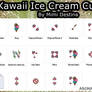 Cute Kawaii Ice Cream Cursors Set/Pack