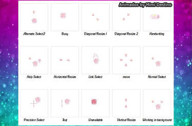 Kawaii Cute Pink Little Flower Cursors Set Animate