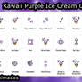 Sweet Cute Kawaii Purple Ice Cream Cursors Set